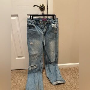 Edikted Light Blue Distressed Jeans